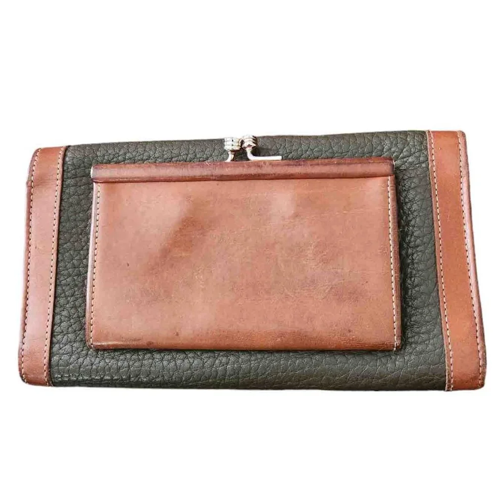 VTG Dooney & Bourke All Weather Leather Trifold Checkbook Wallet Clutch - Picture 2 of 13